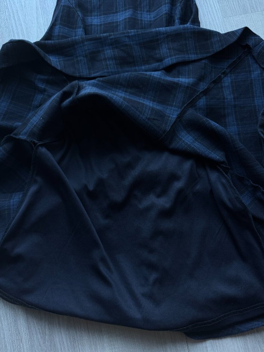 Zara Plaid Mini Dress Navy Blue Size S NWT - Picture 14 of 15